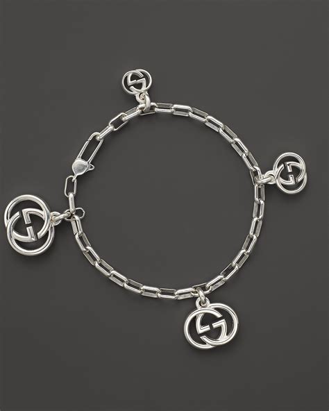 gucci bracelet interlocking g charm|gucci double g silver bracelet.